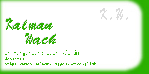 kalman wach business card